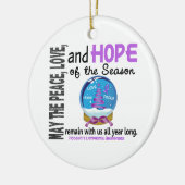 ホジキンリンパ腫クリスマス3 SnowGlobeオーナメント セラミックオーナメント (左)