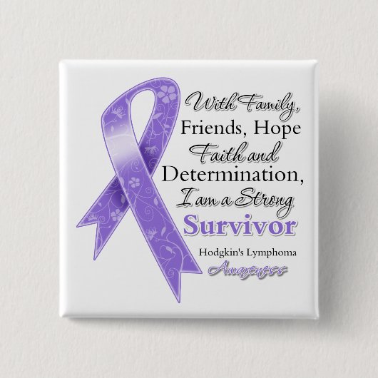 ホジキンリンパ腫サポート強力な生存者 缶バッジ (正面)