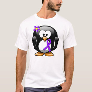 ホジキンリンパ腫バイオレットリボンペンギン Tシャツ