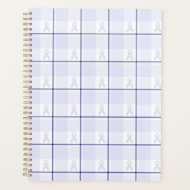 ホジキンリンパ腫啓発チェック柄ラベンダーリボン プランナー手帳