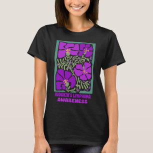 ホジキンリンパ腫認識度ボホパープルフラワー Tシャツ