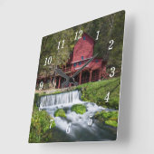 ホジソンウォーターミルランドスケープウォールクロック スクエア壁時計 (傾斜)