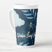 ホジールサーフコズミックウェーブブルーコンステレーションデザイン カフェラテマグ (左アングル)