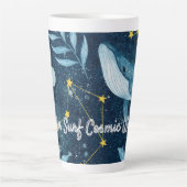 ホジールサーフコズミックウェーブブルーコンステレーションデザイン カフェラテマグ (正面)