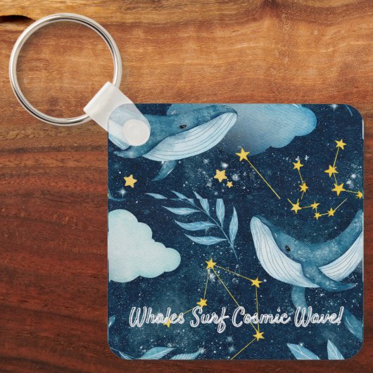 ホジールサーフコズミックウェーブブルーコンステレーションデザイン キーホルダー (正面)