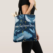 ホジールサーフコズミックウェーブブルーコンステレーションデザイン トートバッグ (クローズアップ)