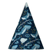 ホジールサーフコズミックウェーブブルーコンステレーションデザイン パーティーハット (左)
