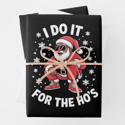 ホスのため、アフリカのサンタ アメリカのクリスマス ラッピングペーパーシート (インサイチュ)