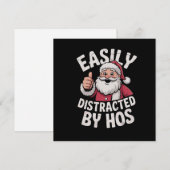 ホスの面白いクリスマスパーティに簡単に気を取られる シーズンカード (正面/裏面)