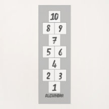 ホスコッチブラックオングレーホワイトヨガマット