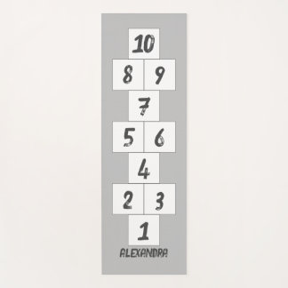 ホスコッチブラックオングレーホワイトヨガマット ヨガマット