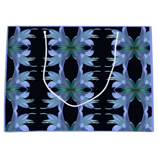 ホスタフラワー写真ファインアートエレガント柄 ラージペーパーバッグ (正面)