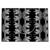 ホスタフラワー芸術的クエレガント（白黒） ラージペーパーバッグ (正面)