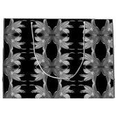 ホスタフラワー芸術的クエレガント（白黒） ラージペーパーバッグ (裏面)