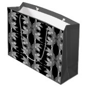 ホスタフラワー芸術的クエレガント（白黒） ラージペーパーバッグ (裏面アングル)