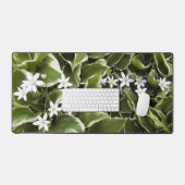 ホスタ離れーズ&ホワイトオルニトガラムフローラ デスクマット (キーボード&マウス)