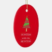 ホステスとモステスクリスマスクリスマスセラミックまたは セラミックオーナメント (右)