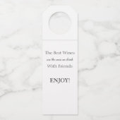 ホステスエレガントギフトワインボトルハンガー ボトルネックタグ (裏面)