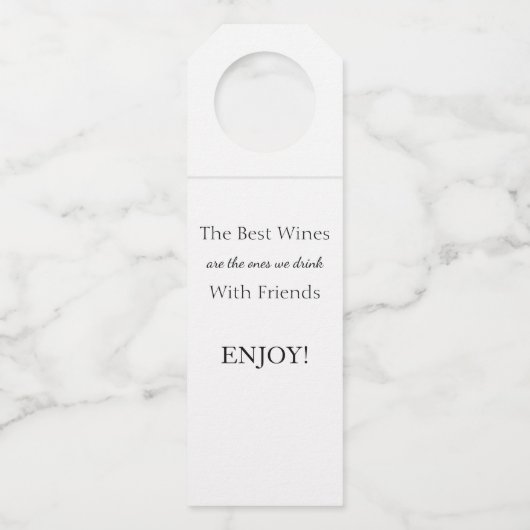 ホステスエレガントギフトワインボトルハンガー ボトルネックタグ (裏面)