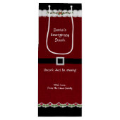 ホステスレッドブラックサンタスーツワインボトル抱き枕 ワインギフトバッグ (正面)