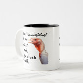 ホストのためのギフト: 感謝祭のトルコのおもしろいなマグ ツートーンマグカップ (正面左)