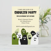 ホストの幽霊グーリッシュハローウィンパーティ招待状 招待状 (スタンド正面)