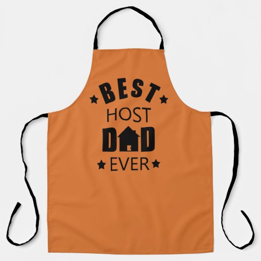 ホスト最高のパパは常に幸せな父祖の日ギフトアイディア エプロン (正面)