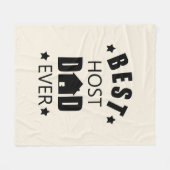 ホスト最高のパパは常に幸せな父祖の日ギフトアイディア フリースブランケット (正面(横))