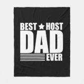 ホスト最高のパパは常に幸せな父祖の日ギフトアイディア フリースブランケット (正面)