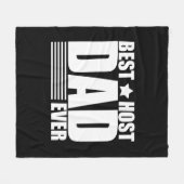 ホスト最高のパパは常に幸せな父祖の日ギフトアイディア フリースブランケット (正面(横))