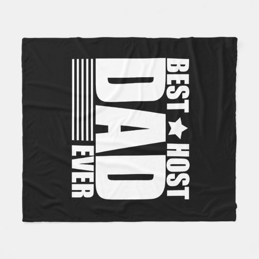 ホスト最高のパパは常に幸せな父祖の日ギフトアイディア フリースブランケット (正面(横))