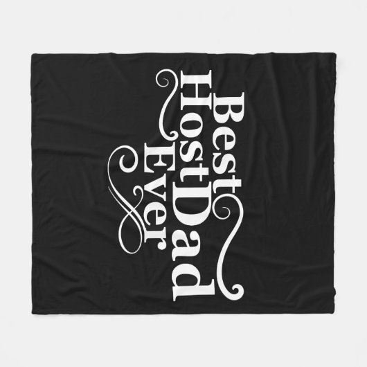 ホスト最高のパパは常に幸せな父祖の日ギフトアイディア フリースブランケット (正面(横))