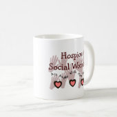 ホスピスのソーシャルワーカー"多くの手を搭載する天使" コーヒーマグカップ (正面右)