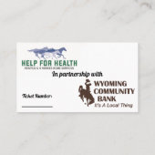 ホスピスのチケットのデニムおよびダイヤモンド 名刺 (裏面)