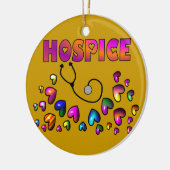 ホスピスのハートのクリスマスのオーナメント セラミックオーナメント (左)