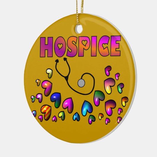 ホスピスのハートのクリスマスのオーナメント セラミックオーナメント (左)