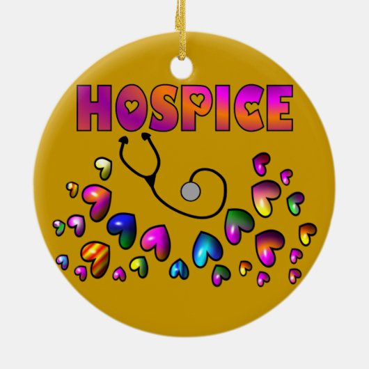 ホスピスのハートのクリスマスのオーナメント セラミックオーナメント (裏面)