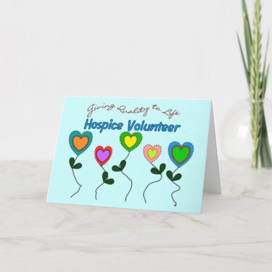 ホスピスの有志のワイシャツおよびギフト サンキューカード (正面)