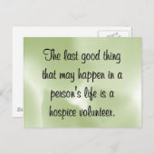 ホスピスボランティアの善行 ポストカード (正面/裏面)