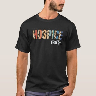 ホスピス看護師 終末期ケア ホスピス活動 ヒョウ柄 P Tシャツ