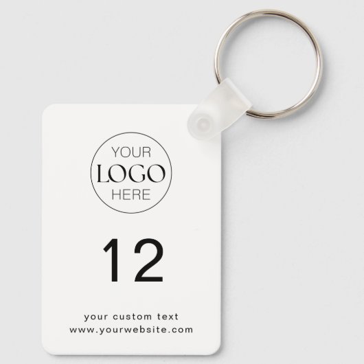 ホスピタリティビジネスロゴルーム番号ミニマリスト キーホルダー (裏面)
