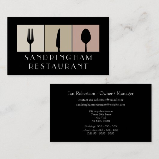 ホスピタリティフードフォークスプーンナイフレストラン 名刺 (正面/裏面)