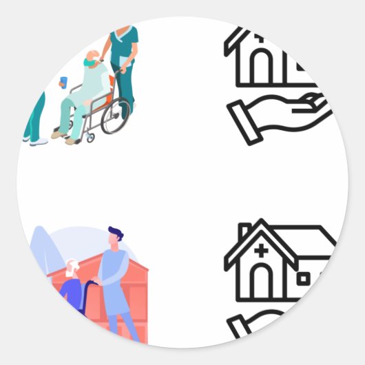 ホスピ気にスナースステッカーパック – ホスピ気にスナー ラウンドシール (正面)