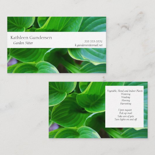 ホス葉タ植物 名刺 (正面/裏面)