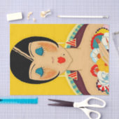 ホセ・カルロスの「フラッパと花」アールデコ 薄葉紙 (クラフト)