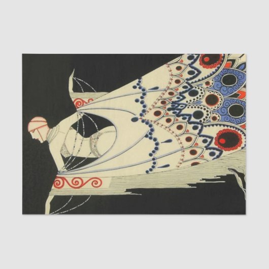 ホセ·カルロスの「宝石をちりばめたガウン」アールデコ 薄葉紙 (正面)