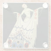 ホセ・カルロスの「宝石を飾ったガウン」アールデコ ガラスコースター (裏面)