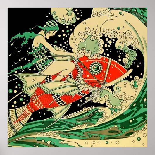 ホセ・カルロスの「水」アールデコ ポスター (正面)