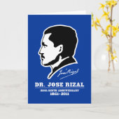 ホセRizal先生の@ 150th誕生記念日の記念品 カード (黄色い花)