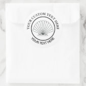 ホタテのカスタム貝殻のロゴ3"クラシック円型 ラウンドシール (バッグ)